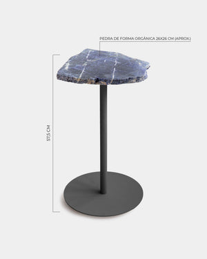 Mesa Lateral Pedra Sodalita 57cm