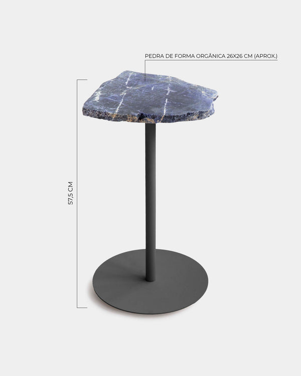 Mesa Lateral Pedra Sodalita 57cm
