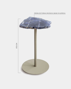 Mesa Lateral Pedra Sodalita 57cm