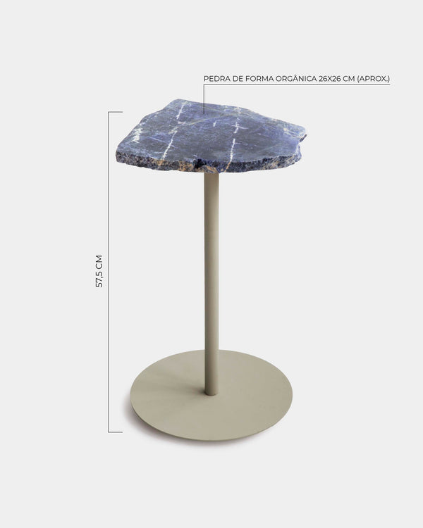 Mesa Lateral Pedra Sodalita 57cm