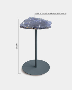 Mesa Lateral Pedra Sodalita 57cm