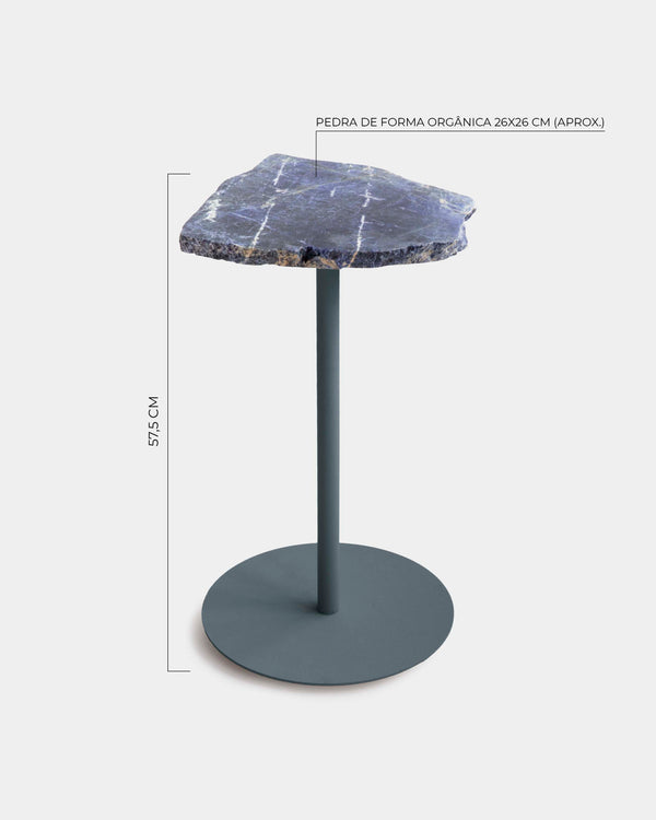 Mesa Lateral Pedra Sodalita 57cm