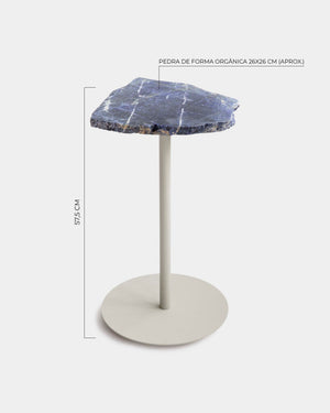 Mesa Lateral Pedra Sodalita 57cm