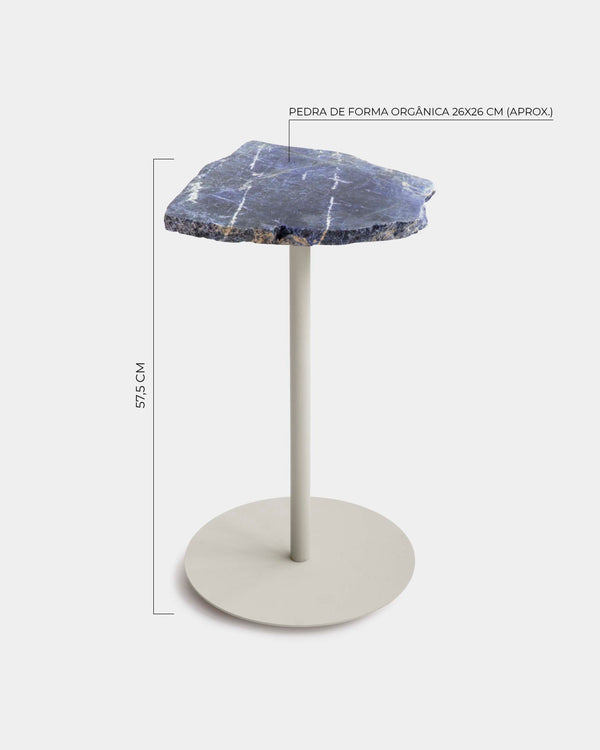 Mesa Lateral Pedra Sodalita 57cm