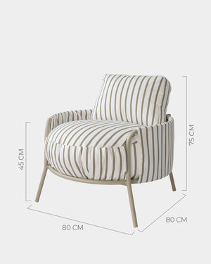 Poltrona Externa Luden Listras Bege/Taupe