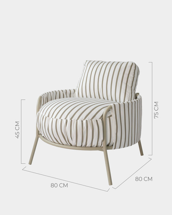 Poltrona Externa Luden Listras Bege/Taupe