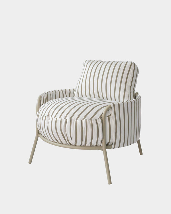 Poltrona Externa Luden Listras Bege/Taupe