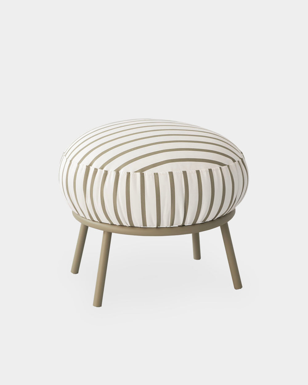 Puff Externo Luden Listras Bege/Taupe