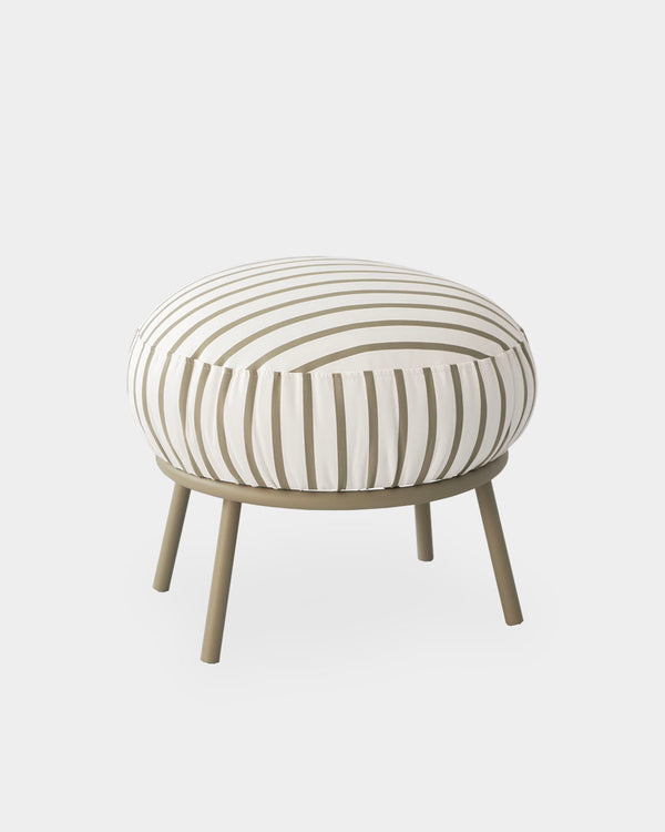 Puff Externo Luden Listras Bege/Taupe