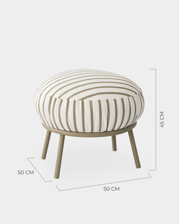 Puff Externo Luden Listras Bege/Taupe