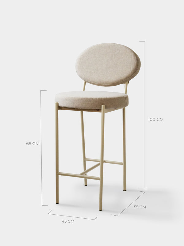 Banqueta Broto Linho Externa Taupe