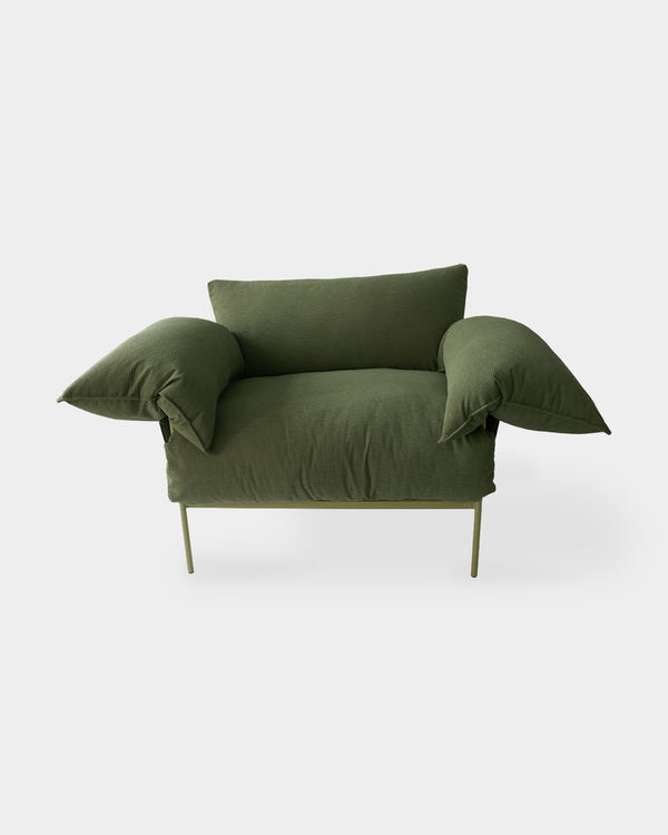 Poltrona Asa Cotelê Oliva