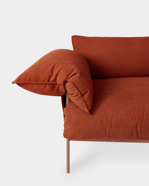 Poltrona Asa Veludo Cotelê Terracota