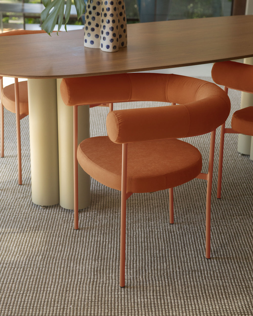 Cadeira Curva Sarja Terracota