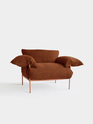 Poltrona Asa Bouclé Boss Mogno
