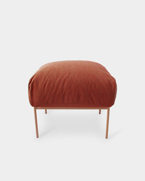 Puff Asa Veludo Cotelê Terracota