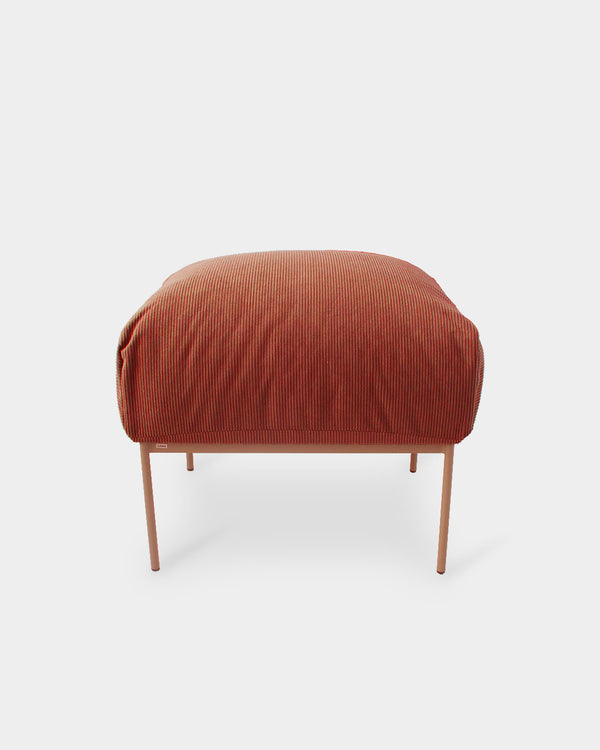 Puff Asa Veludo Cotelê Terracota