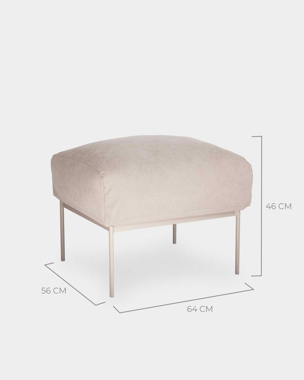 Puff Asa Sarja Linho/Porcelana