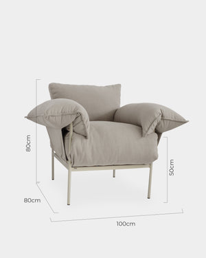 Poltrona Asa Petit Tecido Trama Taupe