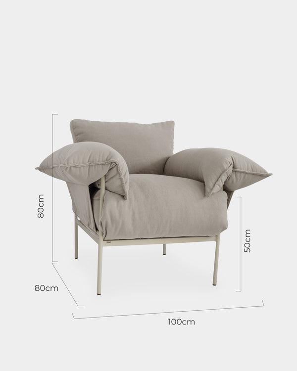Poltrona Asa Petit Tecido Trama Taupe