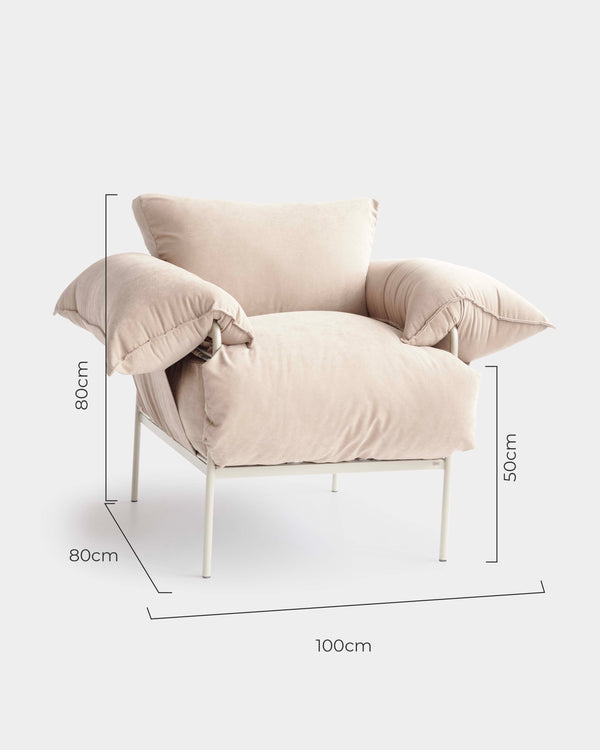 Poltrona Asa Petit Sarja Linho/Porcelana