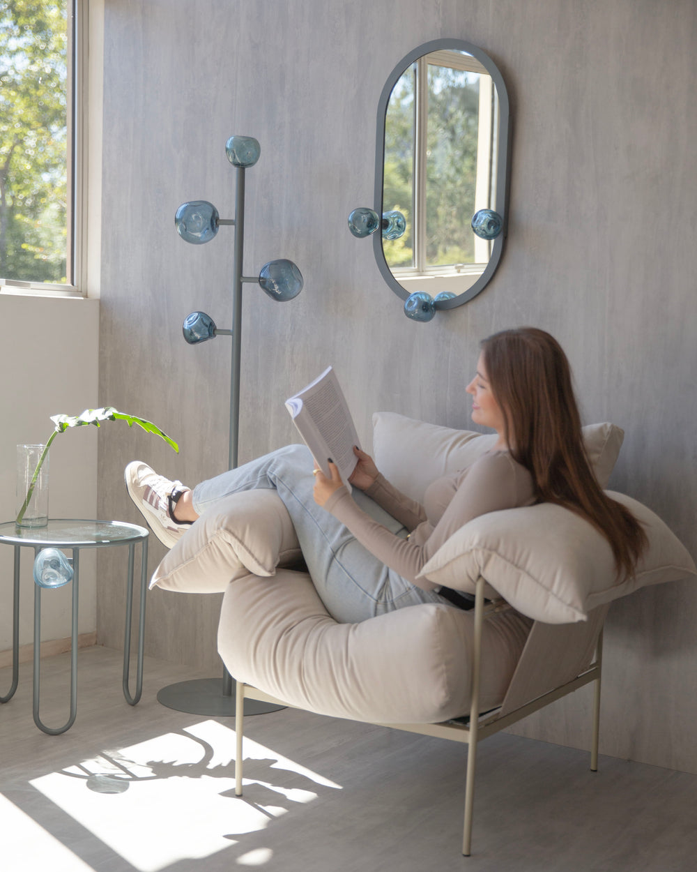 Poltrona Asa Petit Sarja Linho/Porcelana