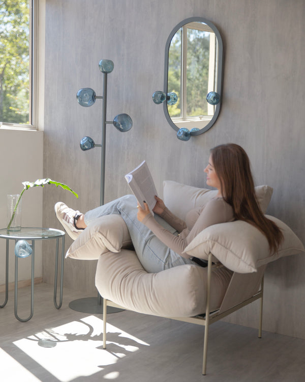 Poltrona Asa Petit Sarja Linho/Porcelana