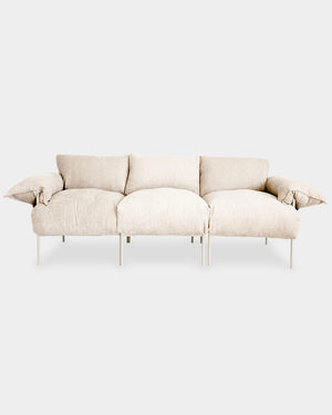 Sofá Modular Asa Petit 3 Lugares Tecido Bouclé