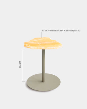 Mesa Lateral Flutuante Calcita 39cm Taupe