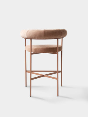 Banqueta Curva Tecido Lona Soft Terracota