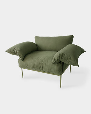 Poltrona Asa Cotelê Oliva