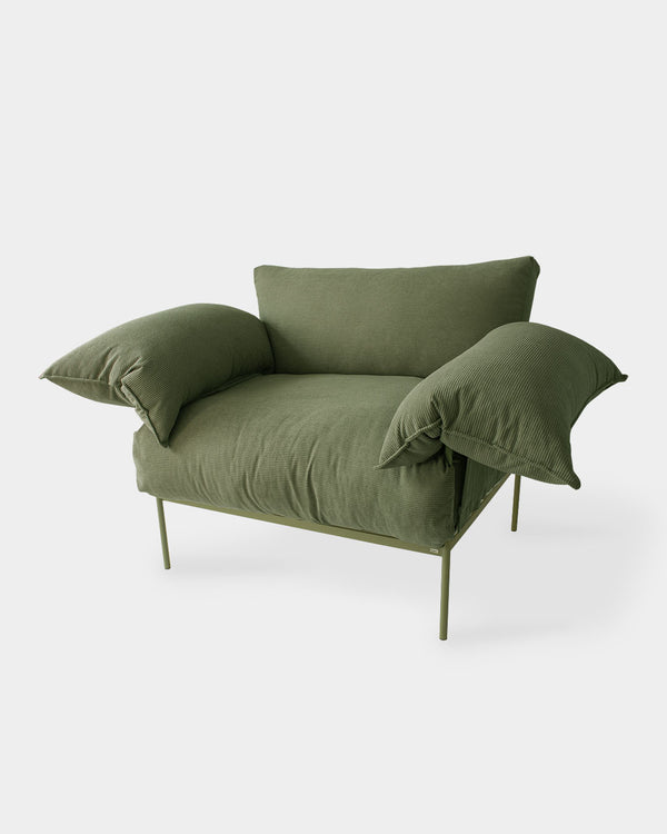 Poltrona Asa Cotelê Oliva