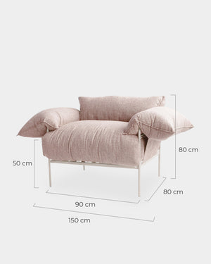 Poltrona Asa Linho Rústico Pronta Entrega