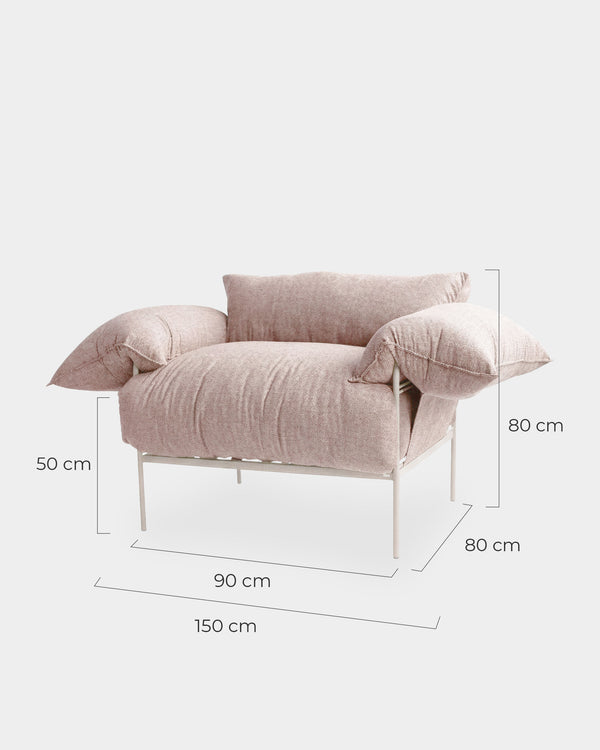 Poltrona Asa Linho Rústico Pronta Entrega