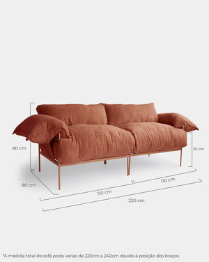 Sofá Modular Asa 2 Lugares Bouclé