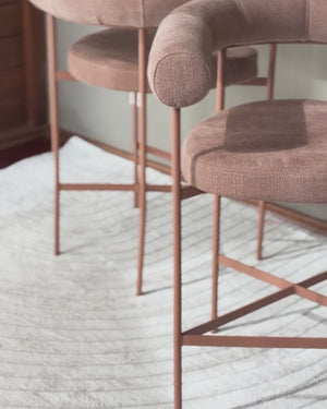 Banqueta Curva Tecido Lona Soft Terracota