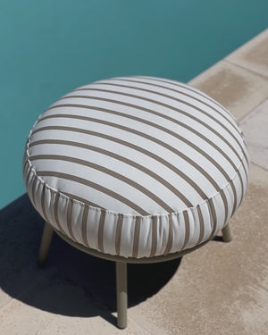 Puff Externo Luden Listras Bege/Taupe