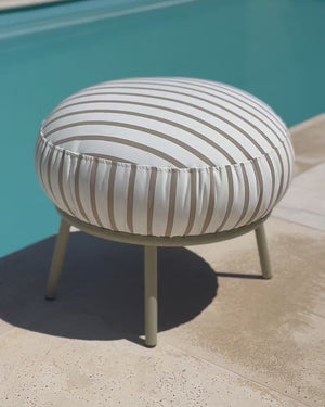 Puff Externo Luden Listras Bege/Taupe